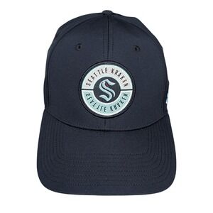 Adidas Seattle Kraken NHL Baseball Cap‎ Flex-Fit Hat Navy Blue Embroidered Logo